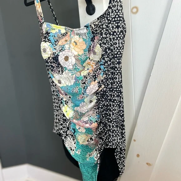 Johnny Was Mila Floral Ruched One-Piece Swimsuit sz XL adjustable straps - Picture 8 of 14